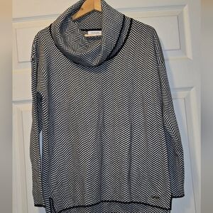 Calvin Klein Black and White Chevron Sweater XL